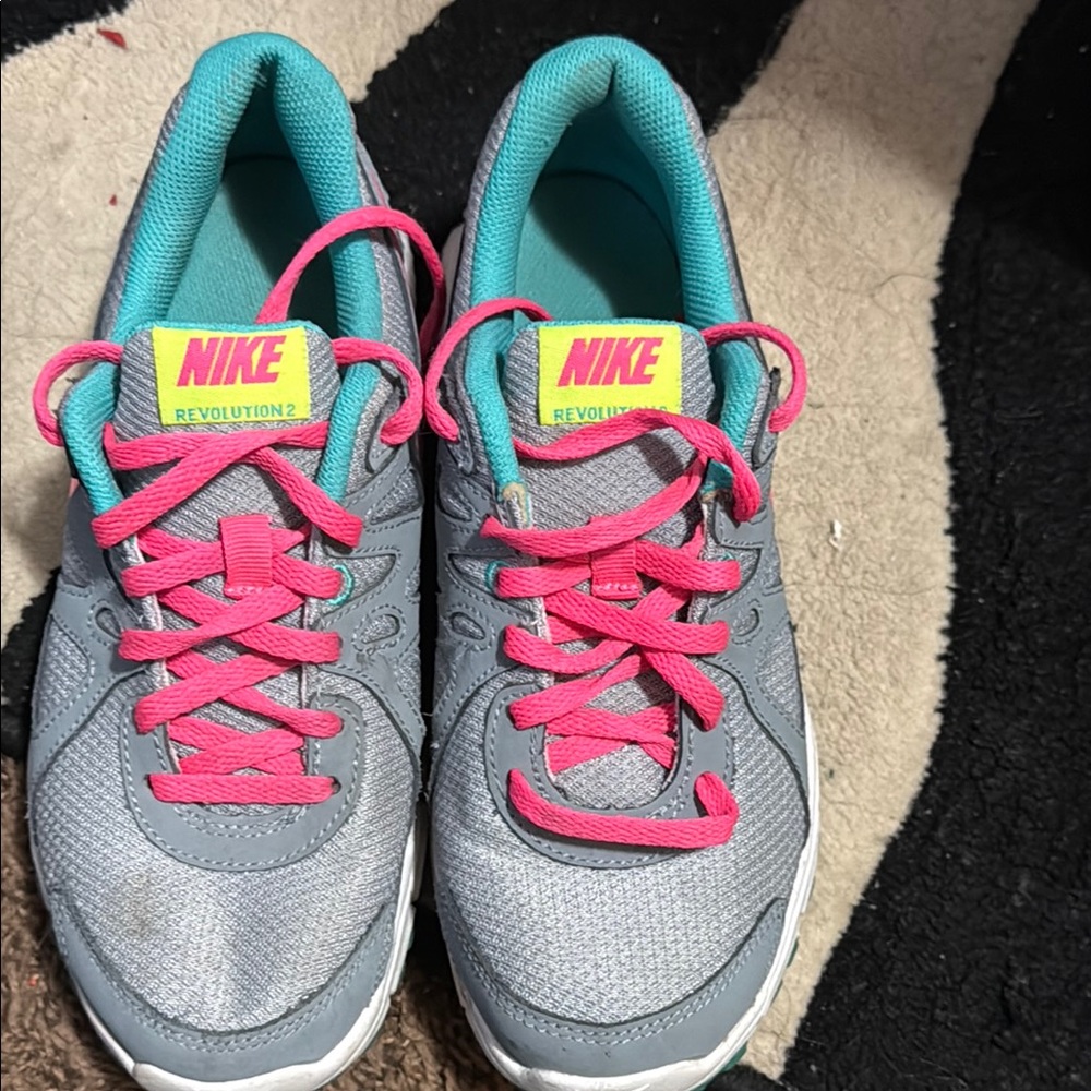 Nike Revolution kids  Gray and Pink Running Shoes